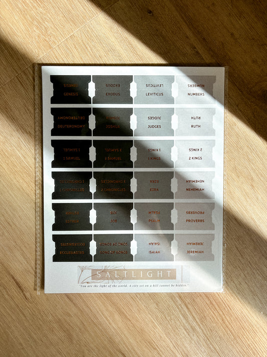 Bible Tabs Black Copper & Matte-Coated Sticker Tabs