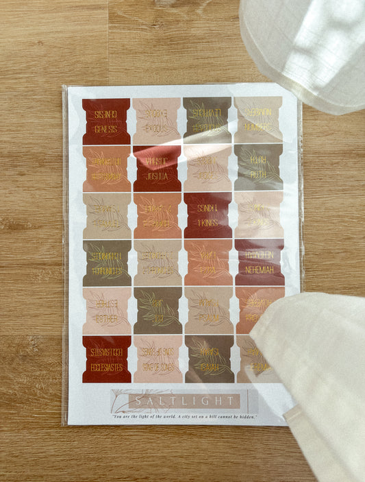 Bible Tabs Earth Tone & Matte-Coated Sticker Tabs
