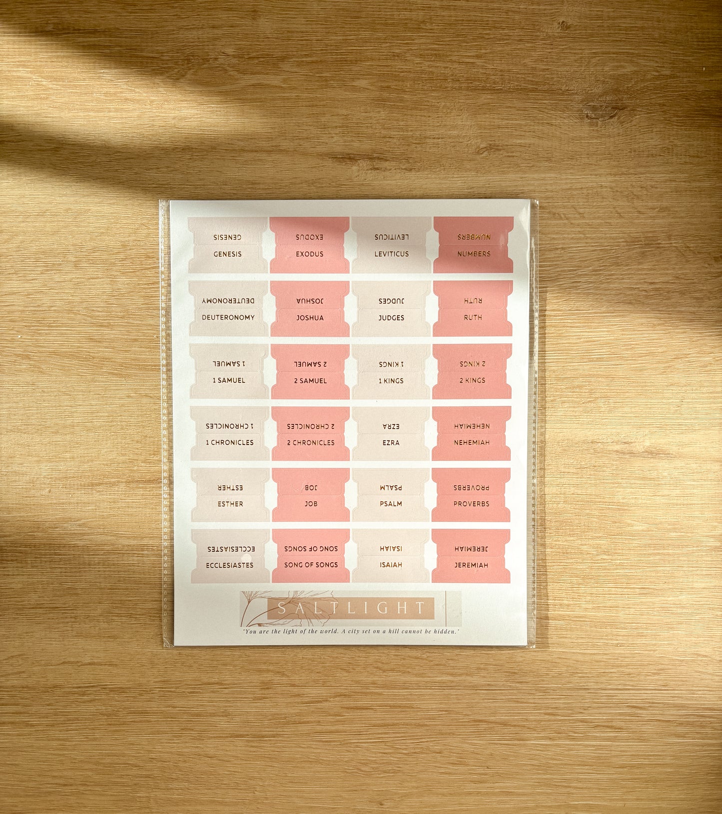 Bible Tabs Pink Gold | Matte-Coated Sticker Tabs