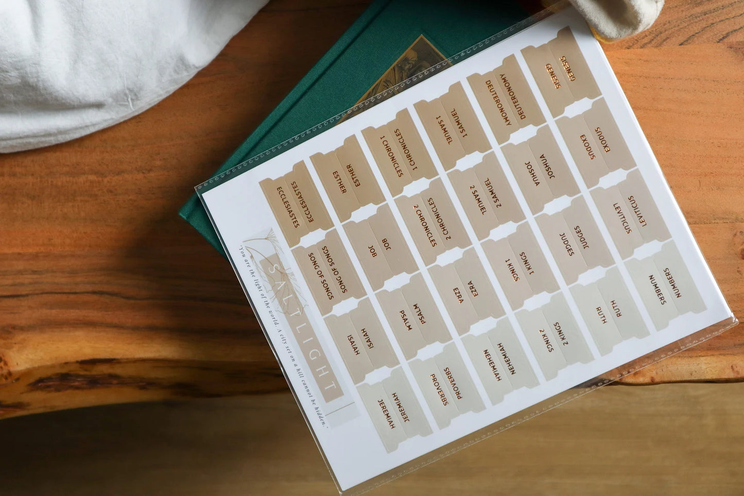 Pestañas adhesivas con revestimiento mate de color cobre y arena para la Biblia