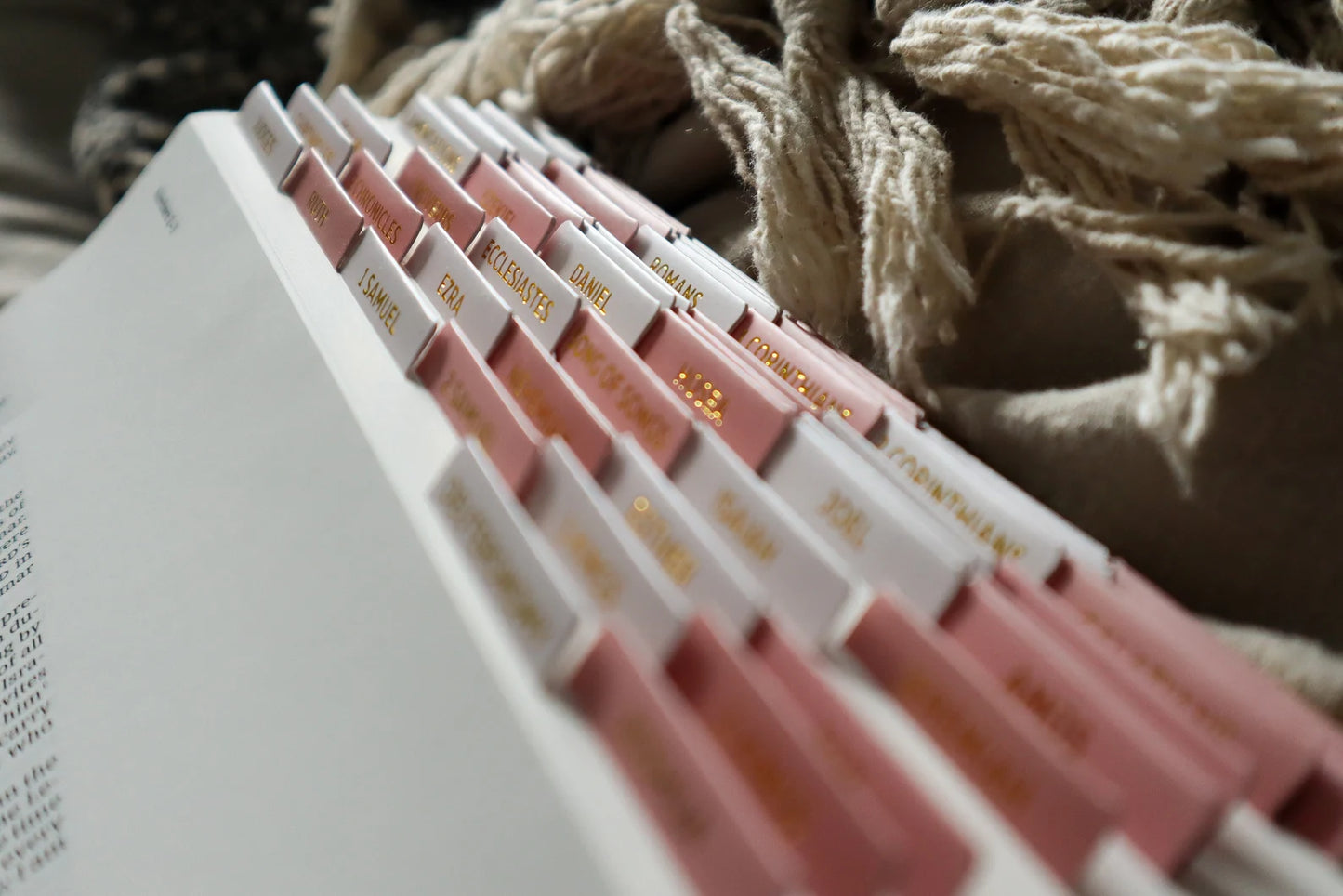 Bible Tabs Pink Gold | Matte-Coated Sticker Tabs