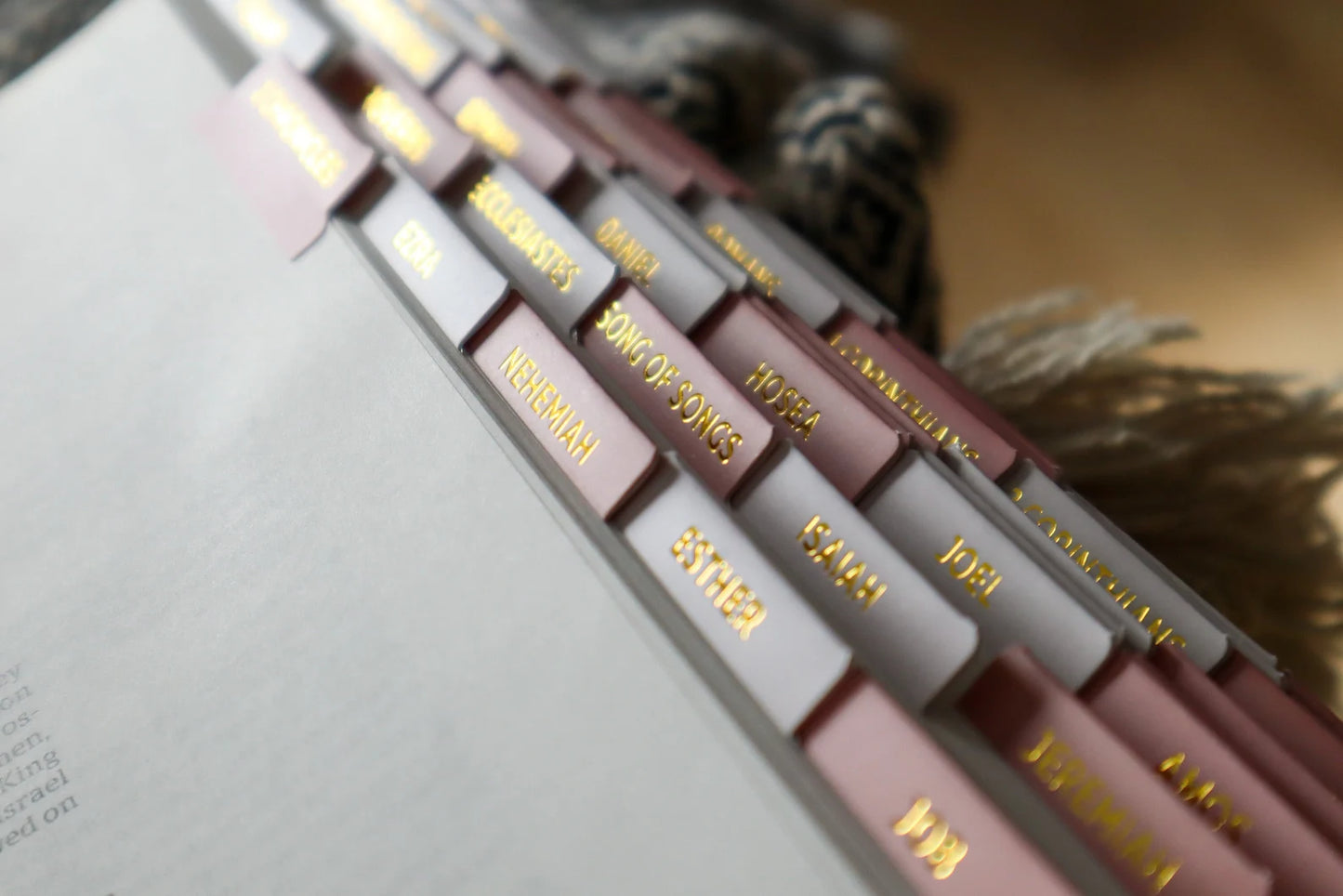 Bible Tabs Pink Gold | Matte-Coated Sticker Tabs